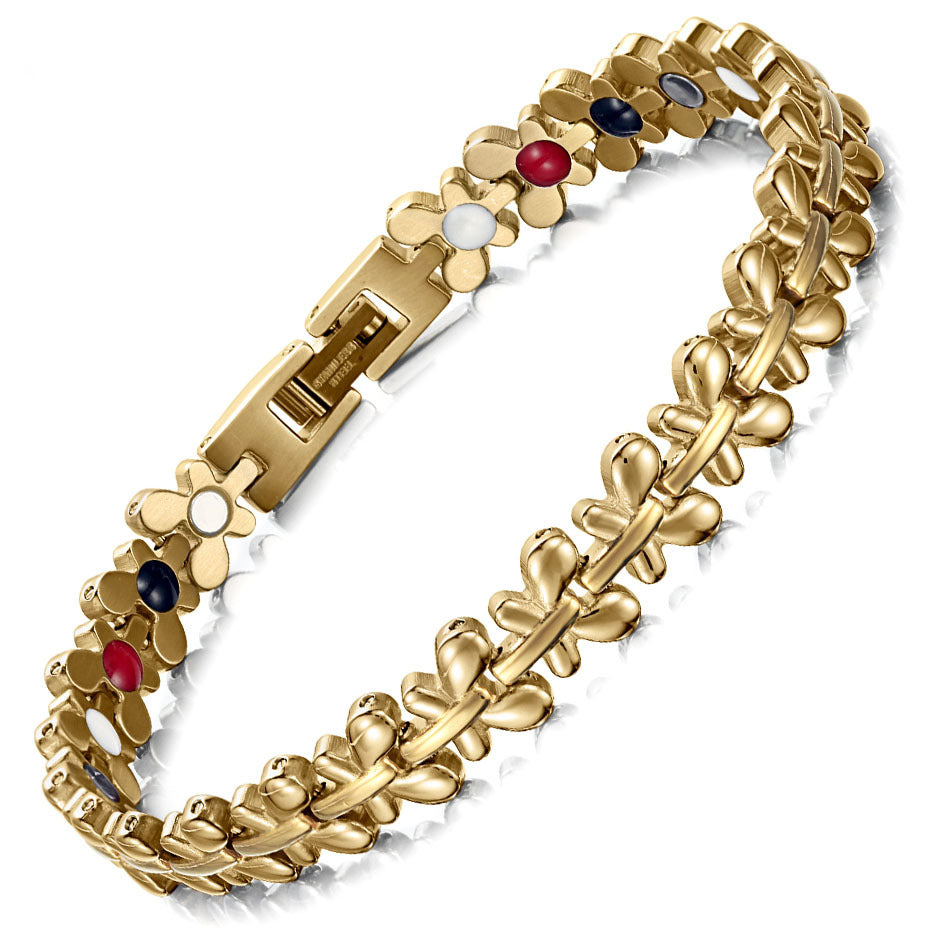Magnetiskt hälsoarmband med 18K guldplätering