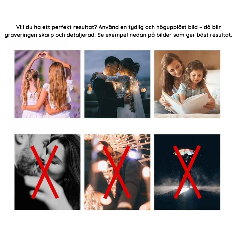 Personlig LED-lampe med foto og gravering