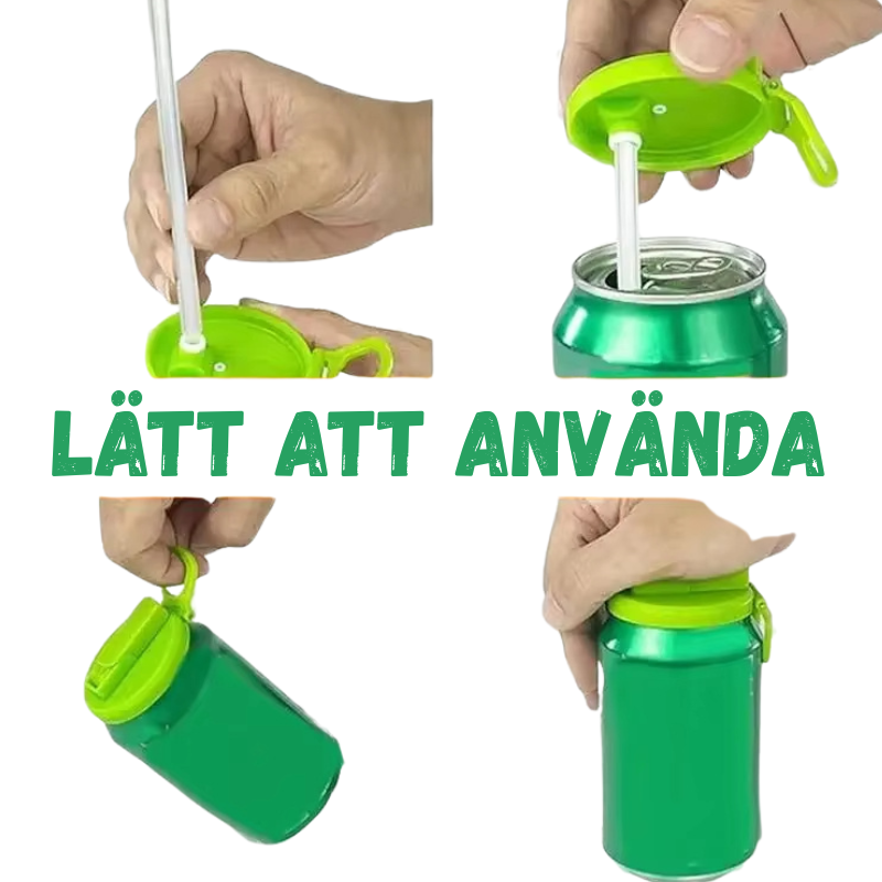 Spillfri Dryckesburklock med Sugrör