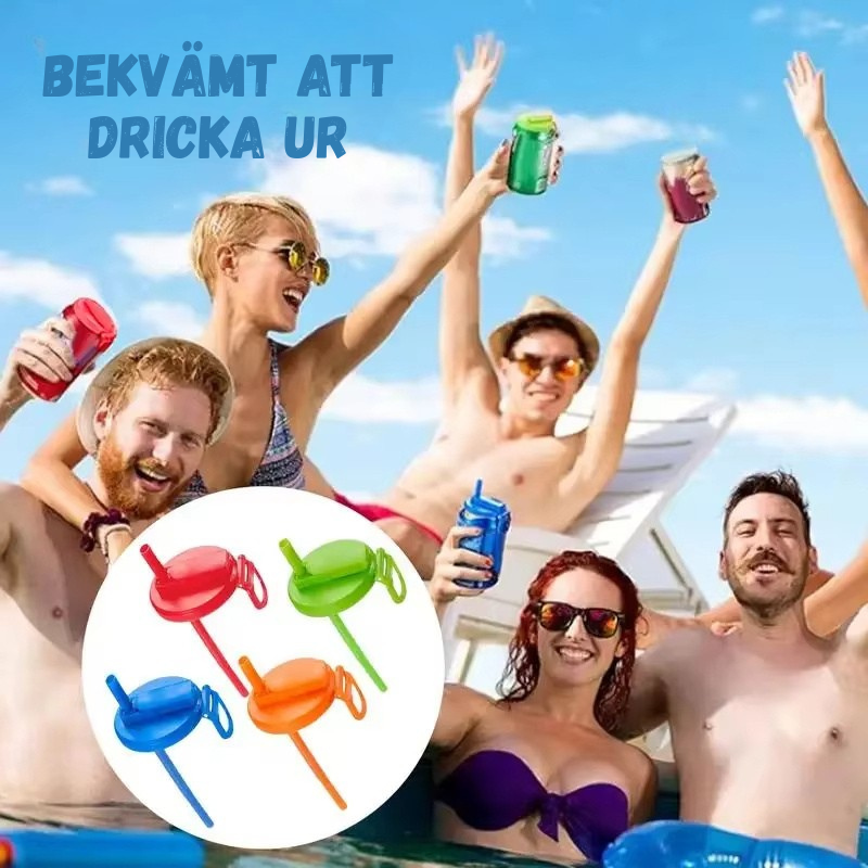Spillfri Dryckesburklock med Sugrör