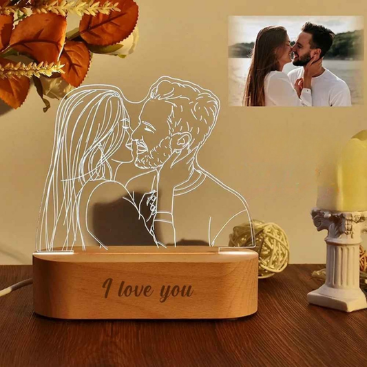 Personlig LED-Lampa med Foto & Gravyr