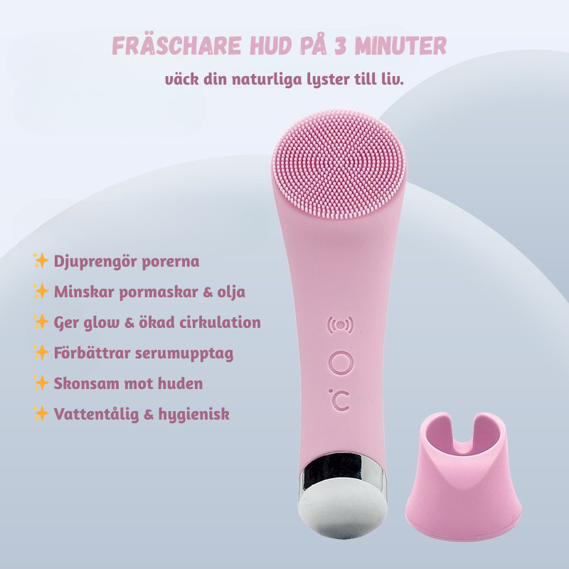 Silikon ansiktsborste – med värme & vibration