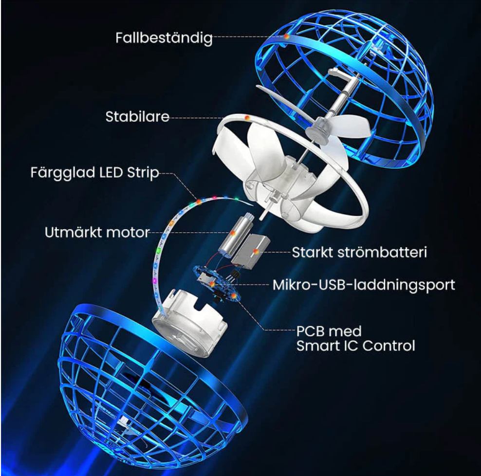 Flying ball boomerang spinner